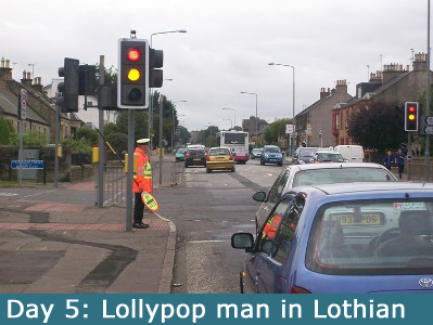 A lollypop man in West Lanarkshire